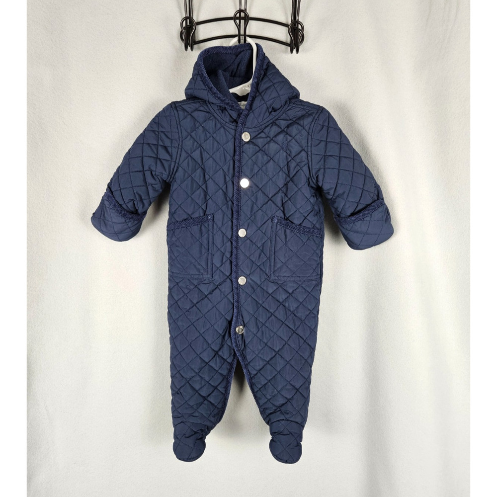 Ralph Lauren Baby Quilted Bunting Snowsuit 6M Hooded One-Piece Unisex Insulated